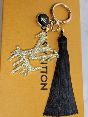 LV Large Crystal Zip Pull, Tassle Keychain
